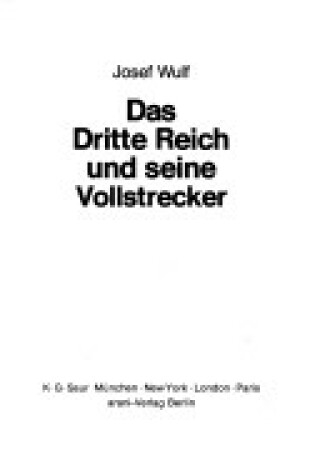 Cover of Das Dritte Reich Und Seine Vollstrecker