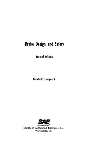 Cover of Brake Design and Safety