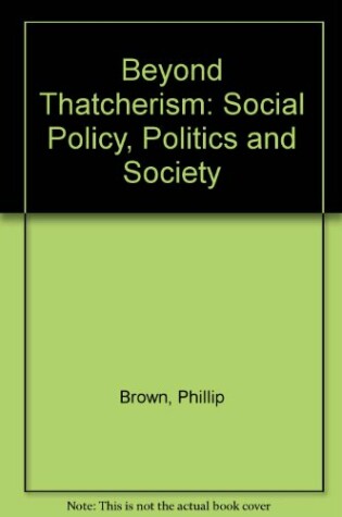 Cover of Beyond Thatcherism