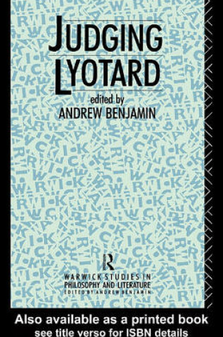 Cover of Judging Lyotard