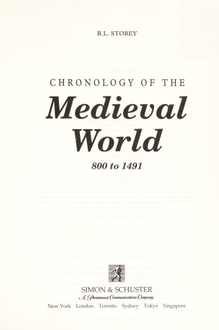Cover of Chronology of the Medieval World, 800 to 1491