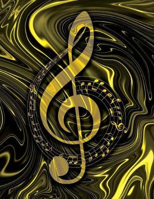 Book cover for Music Songwriting Journal - Blank Sheet Music - Manuscript Paper for Songwriters and Musicians - Liquid Marble Series Yellow Gold and Black