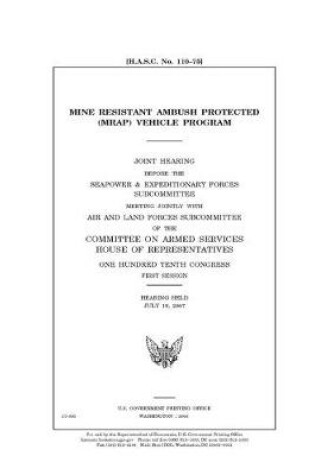 Cover of Mine Resistant Ambush Protected (MRAP) vehicle program