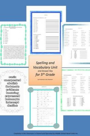 Cover of Spelling and Vocabulary Unit for 5th Grade