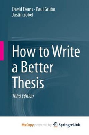 Cover of How to Write a Better Thesis