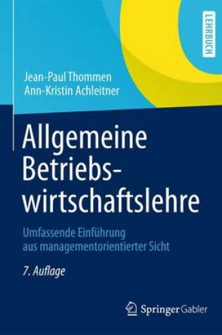 Cover of Allgemeine Betriebswirtschaftslehre