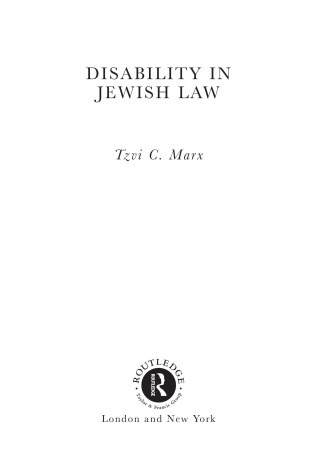 Cover of Disability in Jewish Law