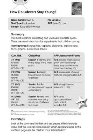 Cover of BC NF Brown A/3C How Do Lobsters Stay Young? Guided Reading Card