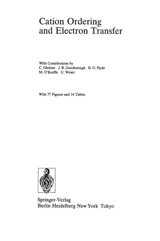 Cover of Cation Ordering and Electron Transfer