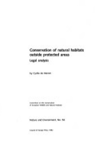 Cover of Conservation of Natural Habitats outside Protected Areas