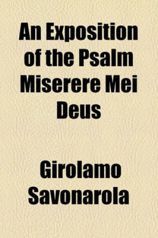 Cover of An Exposition of the Psalm Miserere Mei Deus