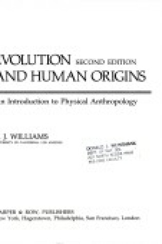 Cover of Evolution and Human Origins