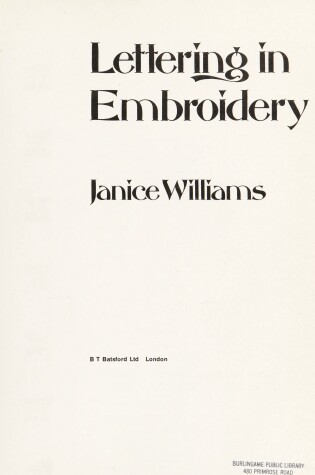 Cover of Lettering in Embroidery