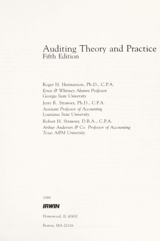 Cover of Auditing: Theory & Practice