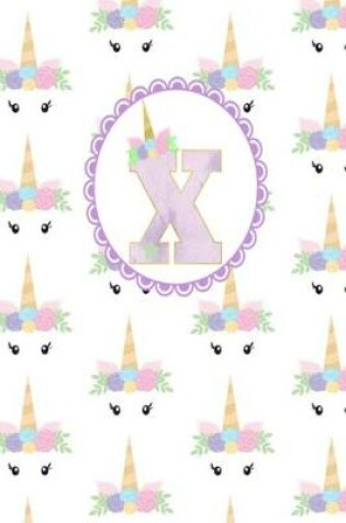 Cover of Unicorn Monogram Journal - Letter X