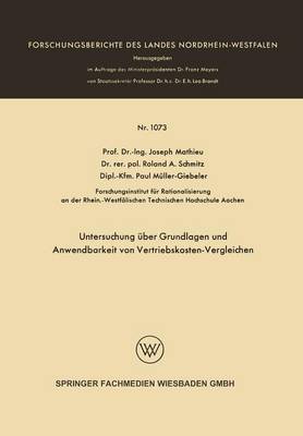 Book cover for Untersuchung über Grundlagen und Anwendbarkeit von Vertriebskosten-Vergleichen