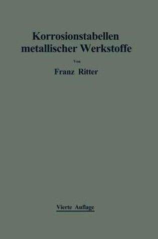 Cover of Korrosionstabellen Metallischer Werkstoffe