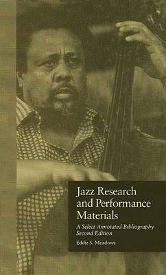 Cover of Jazz Research and Performance Materials