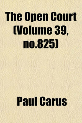 Cover of The Open Court (Volume 39, No.825)