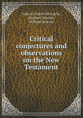 Book cover for Critical Conjectures and Observations on the New Testament