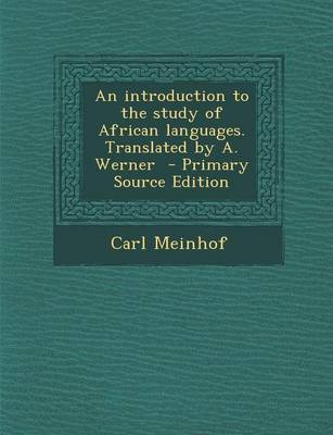 Book cover for An Introduction to the Study of African Languages. Translated by A. Werner