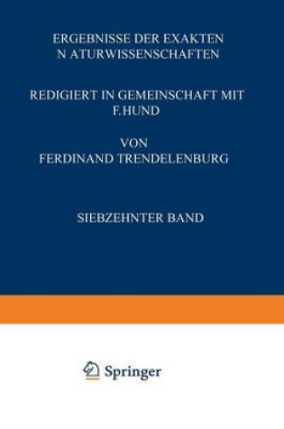 Cover of Ergebnisse der Exakten Naturwissenschaften