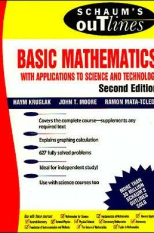 Cover of Schaum's Outline of Basic Mathematics with Applications to Science and Technology