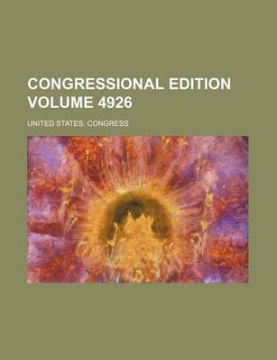 Book cover for Congressional Edition Volume 4926