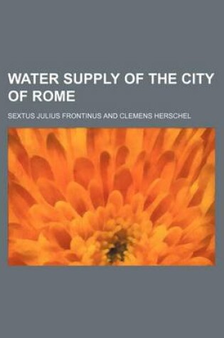 Cover of Water Supply of the City of Rome