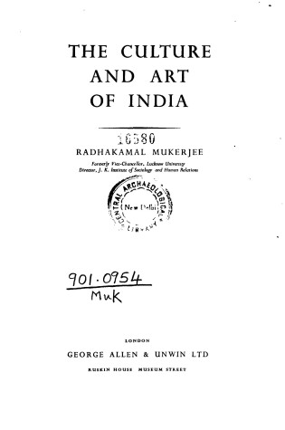 Cover of Culture and Art of India