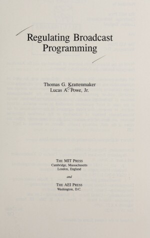 Book cover for Regulating Broadcast Programming