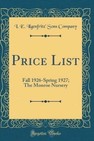 Cover of Price List