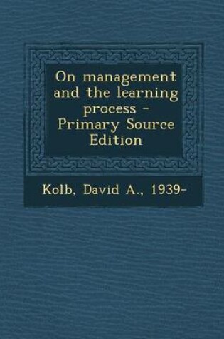 Cover of On Management and the Learning Process