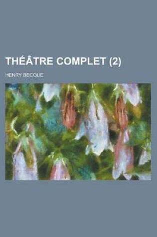 Cover of Theatre Complet (2 )