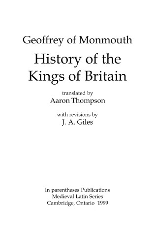 Cover of The History of the Kings of Britain