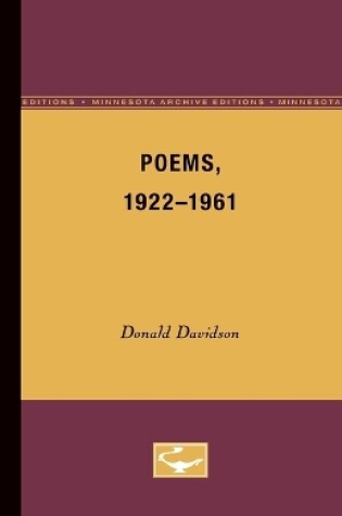 Cover of Poems, 1922-1961