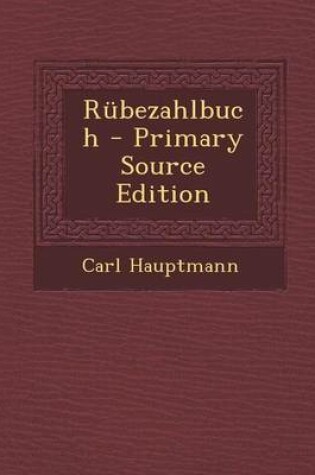 Cover of Rubezahlbuch - Primary Source Edition