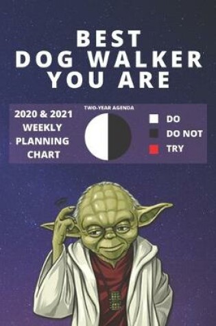 Cover of 2020 & 2021 Two-Year Weekly Planner For Best Dog Walker Gift - Funny Yoda Quote Appointment Book - Two Year Agenda Notebook