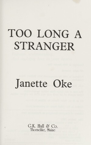 Book cover for Too Long a Stranger