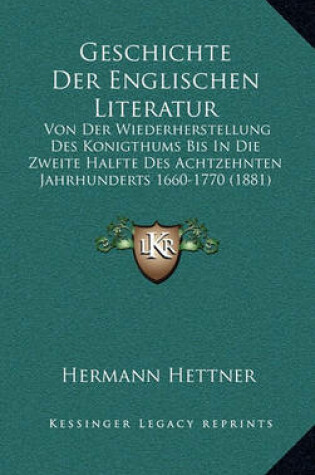 Cover of Geschichte Der Englischen Literatur