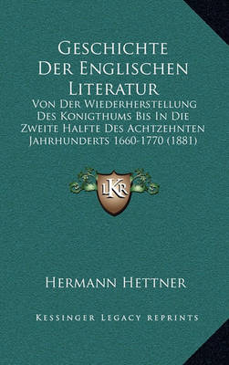 Book cover for Geschichte Der Englischen Literatur