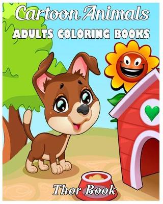 Book cover for Cartoon Animals Adult Coloring Book