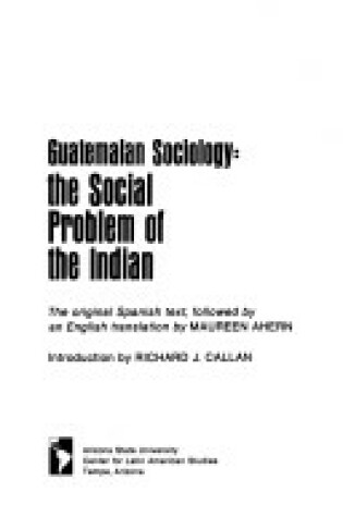 Cover of Sociologia Guatemalteca