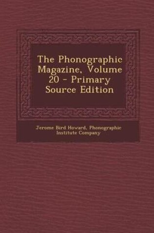 Cover of Phonographic Magazine, Volume 20