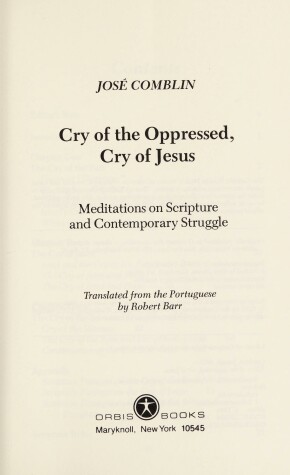 Book cover for Cry of the Oppressed, Cry of Jesus