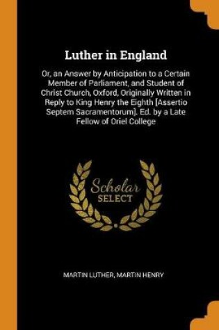 Cover of Luther in England