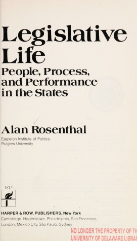 Book cover for Legislative Life