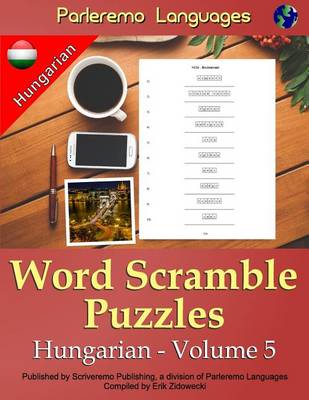 Book cover for Parleremo Languages Word Scramble Puzzles Hungarian - Volume 5