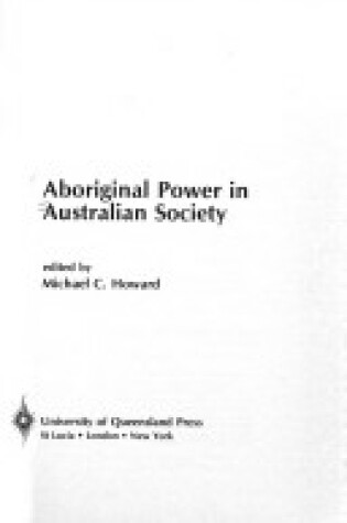 Cover of Aboriginal Power in Australian Society