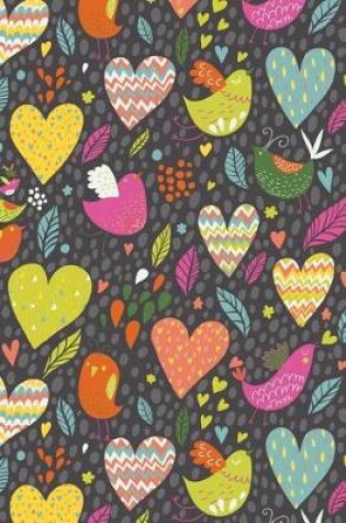 Cover of Birds and Hearts Retro Design Notebook